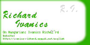 richard ivanics business card